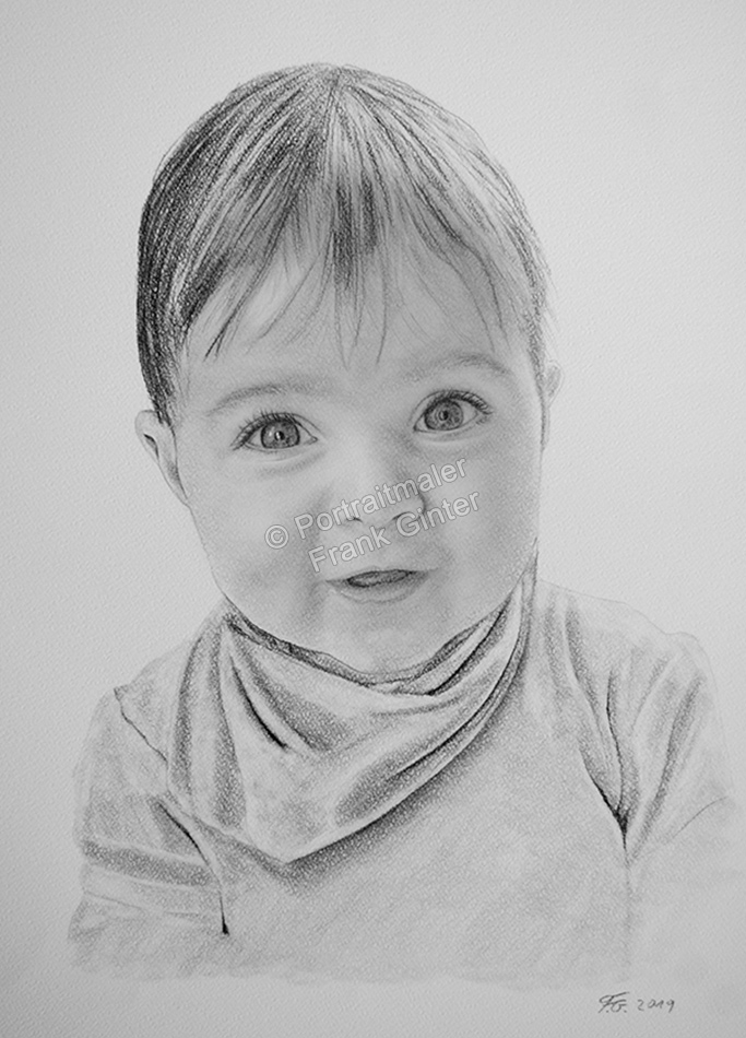 Bleistiftzeichnung-Portraitzeichnung-Babyzeichnung